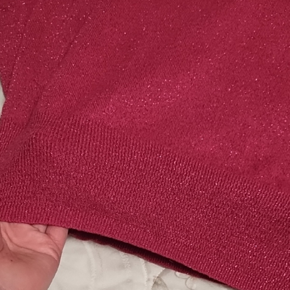 Elle Women's Rich Pink Crew Neck Sweater - Picture 6 of 7